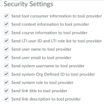 Security settings, choose all